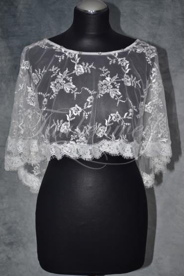 Braut-Poncho P0001 - Braut-Poncho aus Spitze mit Strass Braut-Poncho P0001 - Braut-Poncho aus Spitze mit Strass