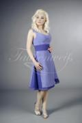 Abendkleid TW0004A - Abendkleid kurz schlicht lila lavendel Chiffon Drapierung 1