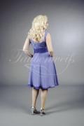 Abendkleid TW0004A - Abendkleid kurz schlicht lila lavendel Chiffon Drapierung 3