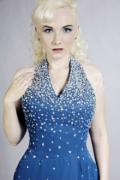 Abendkleid TW0009A - Abendkleid Chiffon nachtblau Neckholder Pailletten Beinschlitz 2