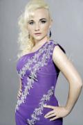 Abendkleid TW0015A - Abendkleid Meerjungfrau Chiffon lila flieder lavendel ein Träger Perlen 2
