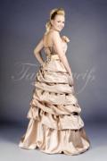 Abendkleid TW0019A - Abendkleid Satin braun chocolat gerafft lang trägerlos 3