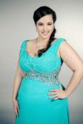 Abendkleid TW0026A - Abendkleid Übergröße Plus XXL Große Größe Chiffon lang aquamarin Strass 2