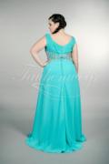 Abendkleid TW0026A - Abendkleid Übergröße Plus XXL Große Größe Chiffon lang aquamarin Strass 3