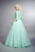 Abendkleid TW0029A - Abendkleid Linie 3/4-Arm Strass große Größen smaragdgrün türkis 3