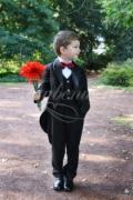 Brautjungen Frack TW0002BJ - Brautjungen Blumenjungen Anzug Frack schwarz rot Jacke Hose Weste Hemd 1