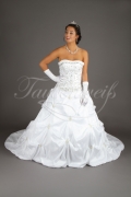 Brautkleid TW0018B - Prinzessin Taft glamourös Stickereien trägerlos Raffungen 1