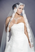 Brautkleid TW0021B - A-Linie Organza Stickereien Perlen Schleppe Schnürung 2