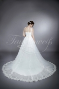Brautkleid TW0035B - A-Linie Tüll Spitze Knopfleiste farbiges Band Tattoospitze 3