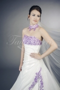 Brautkleid TW0040B - A-Linie lila flieder Organza Spitze Perlen Halsband 2
