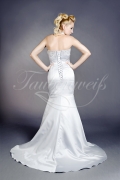 Brautkleid TW0057B - Brautkleid silbergrau Satin Spitze Perlen Neckholder Schleppe 3