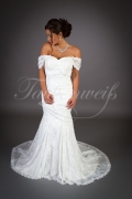 Brautkleid TW0060B - Meerjungfrau Spitze tiefer Rücken sexy Off-shoulder-Träger Boho 1