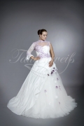 Brautkleid TW0064B - A-Linie lila flieder Taft Spitze ein Ärmel Schleppe außergewöhnlich 1
