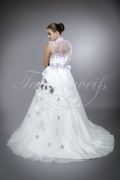 Brautkleid TW0064B - A-Linie lila flieder Taft Spitze ein Ärmel Schleppe außergewöhnlich 3