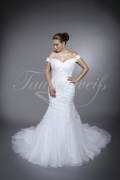 Brautkleid TW0071B - Meerjungfrau Tattoospitze Tüll Organza Carmenausschnitt sexy 1