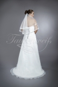 Brautkleid TW0086B - schmale A-Linie Organza silberne Stickerei schlicht 3