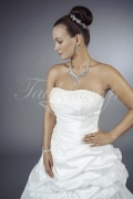 Brautkleid TW0102B - A-Linie Taft Perlen Pailletten Raffungen Glitzer Prinzessin 2
