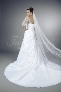Brautkleid TW0134B - Taft Spitze Raffungen Ärmel Carree-Ausschnitt Schleppe Schnürung 3
