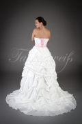 Brautkleid TW0137B - A-Linie Taft rosa Applikationen romantisch Kunstblumen 3