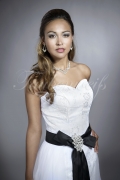 Brautkleid TW0144B - 2 in 1 abnehmbarer Rock Spitze Tüll schwarz weiß 2