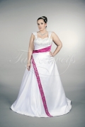 Brautkleid TW0156B - Übergröße Plus XXL Große Größe Satin magenta pink A-Linie 1