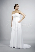 Brautkleid TW0192B - Empire Umstandsbrautkleid Chiffon Strandhochzeit graues Band 1