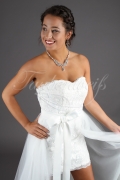 Brautkleid TW0204B - Vokuhila Tüll Spitze Standesamt abnehmbarer Rock 3