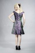 Abendkleid TW0008A - Abendkleid violett grün Taft Carmenausschnitt kurz Godet 3