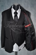 Anzug TW0002AN - Bräutigam schwarz 2reihig Mischgewebe Wolle Polyester 2