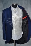 Anzug TW0006AN - Bräutigam Gehrock royalblau elfenbein einreihig Mischgewebe Wolle Polyester 2