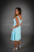 Brautjungfernkleid TWEM05 - Brautjungfernkleid himmelblau Chiffon Herzausschnitt Träger 3