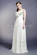 Brautkleid TW0006B - A-Linie Chiffon Strandhochzeit lindgrün Perlen ohne Schleppe 1