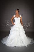 Brautkleid TW0010B - A-Linie Organza Strass Raffungen glamourös Schnürung 1