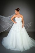 Brautkleid TW0023B - Prinzessinnenstil Organza Spitze Perlen Pailletten Schleppe 1