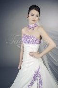 Brautkleid TW0040B - A-Linie lila flieder Organza Spitze Perlen Halsband 2