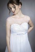 Brautkleid TW0061B - Empire Umstandsbrautkleid Schwangere Tüll Perlen 2