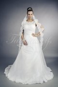 Brautkleid TW0092B - A-Linie Organza Spitze Perlen Cap-Träger dezent schlicht 1