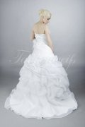 Brautkleid TW0111B - A-Linie Organza Spitze Federn Drapierung 3