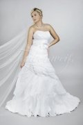 Brautkleid TW0119B - A-Linie Organza Perlenstickerei Blüte Schleppe 1