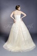 Brautkleid TW0147B - A-Linie Satin Tüll Spitze Perlen Prinzessin Rüschen champagner 3