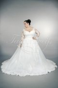 Brautkleid TW0157B - Übergröße Plus XXL Große Größe Spitze Prinzessin Langarm 1