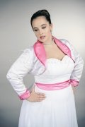 Brautkleid TW0173B - Übergröße Plus XXL Große Größe Chiffon pink Bolero 2