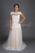 Brautkleid TW0195B - Boho Stretch weiche Spitze nude ivory tiefer Rücken 2