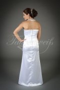 Brautkleid TW0201B - schlicht Trompete Neckholder Satin ohne Schleppe Standesamt 3