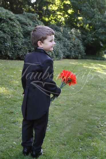 Brautjungen Frack TW0002BJ - Brautjungen Blumenjungen Anzug Frack schwarz rot Jacke Hose Weste Hemd 3
