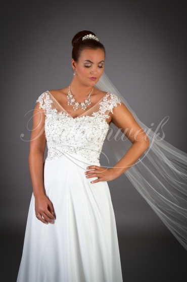 Brautkleid TW0007B - Empire Chiffon Spitze Perlen Tattoospitze Umstandsbrautkleid 2