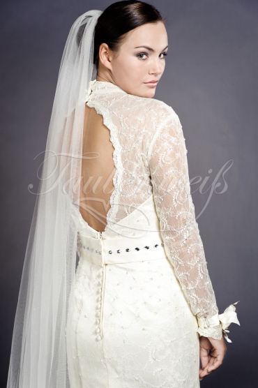 Brautkleid TW0039B - Meerjungfrau Spitze Perlen Taillenband Schlüsselloch 2