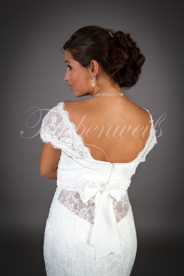 Brautkleid TW0060B - Meerjungfrau Spitze tiefer Rücken sexy Off-shoulder-Träger Boho 2