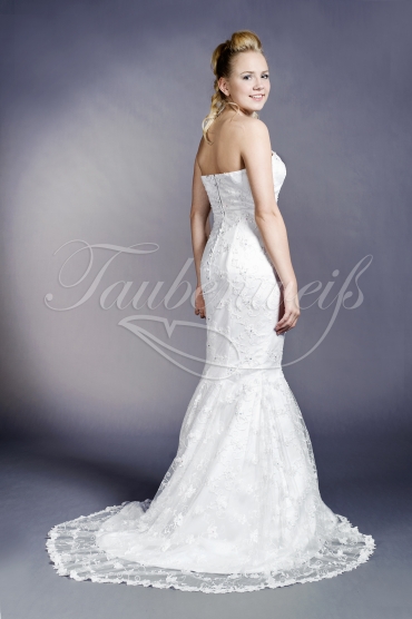 Brautkleid TW0070B - Meerjungfrau Spitze Perlen Pailletten Schleppe Herzausschnitt 3