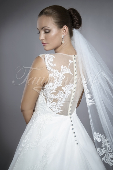 Brautkleid TW0080B - A-Linie Tattoo-Spitze Tüll Organza Spitzenrücken 2